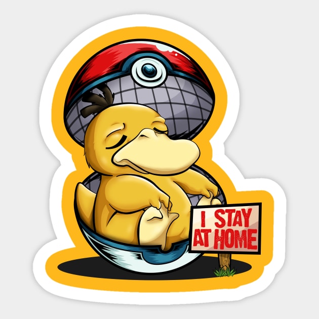 Duck stays at home Sticker by the house of parodies